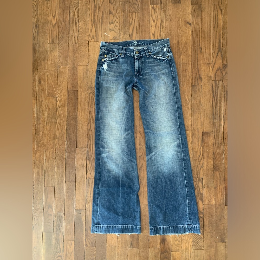Seven 7 For All Mankind Womans Jeans Dojo Trouser Medium Wash Size 28